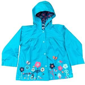 Arshiner Floral Girls Raincoat Blue Size 100 3 Toddler